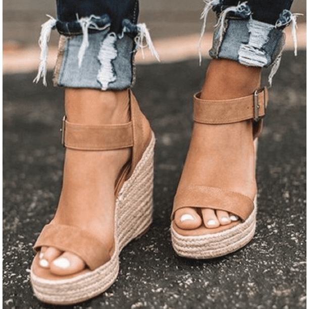 Hot Sweet Women's Shoe Chunky Wedge Platform Heels Toe Ring Roman Thong Sandal 
